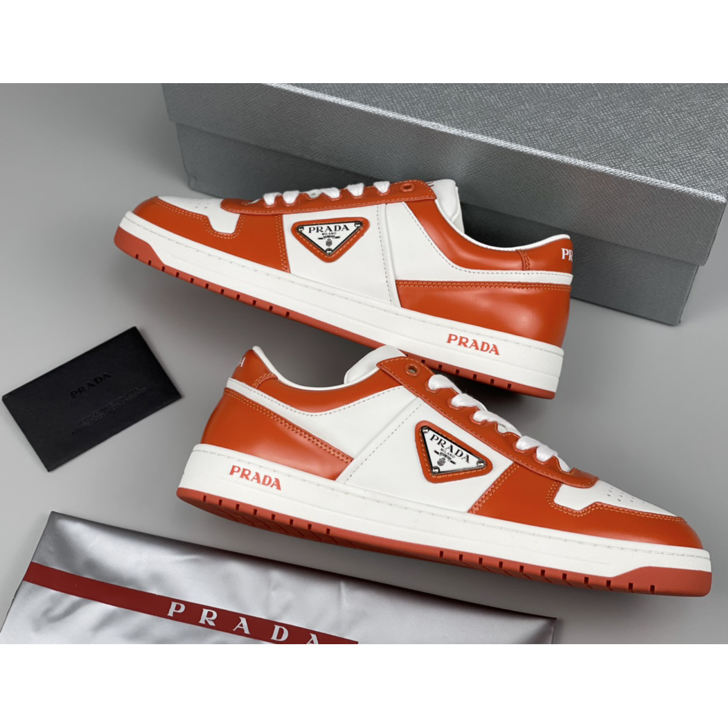 Prada Downtown Leather Sneakers - DopestKickz