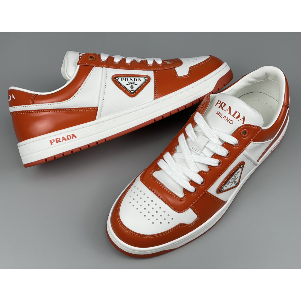 Prada Downtown Leather Sneakers - DopestKickz