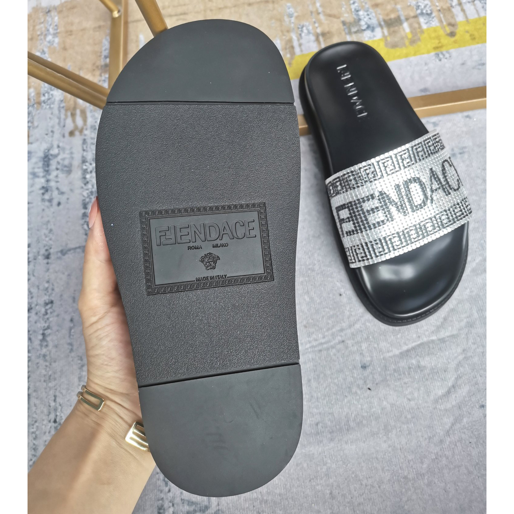 Versace x Fendi Fendace Logo Sandals  - DopestKickz