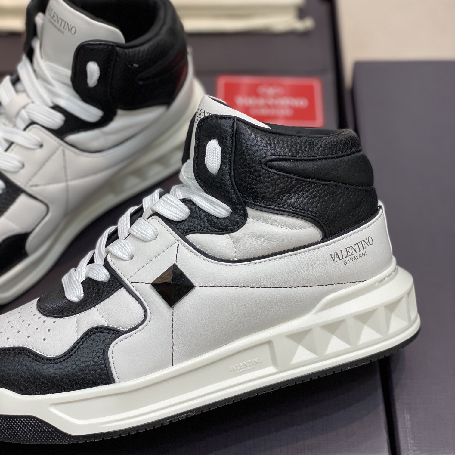 Valenti One Stud Mid-Top Nappa Sneaker - DopestKickz