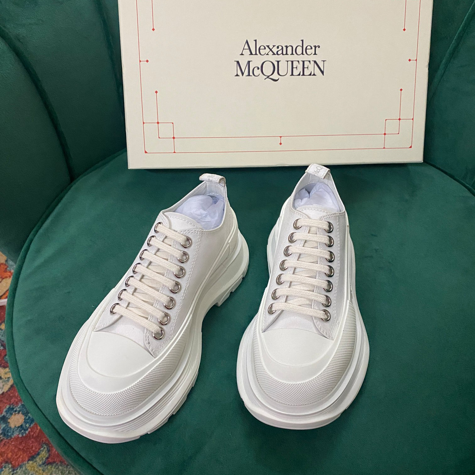Alexander Mqueen Women's Tread Slick Lace Up In White - DopestKickz