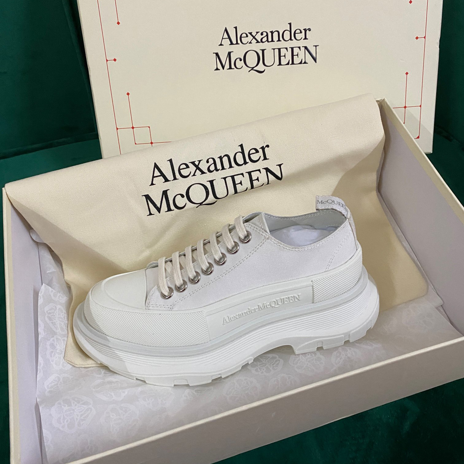 Alexander Mqueen Women's Tread Slick Lace Up In White - DopestKickz