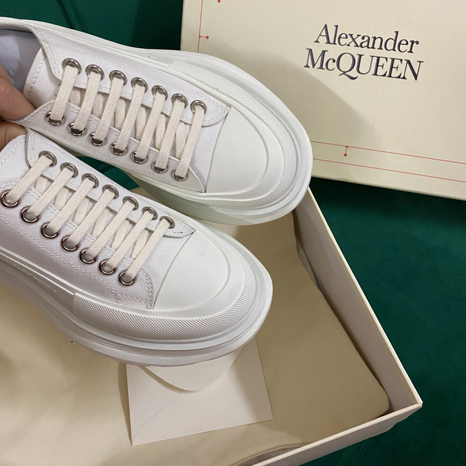 Alexander Mqueen Women's Tread Slick Lace Up In White - DopestKickz