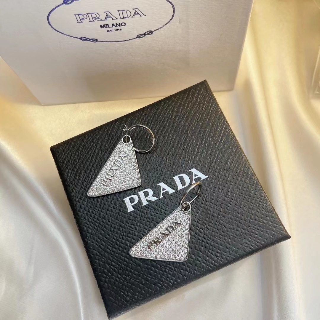 Prada Crystal Logo Jewels Earring - DopestKickz