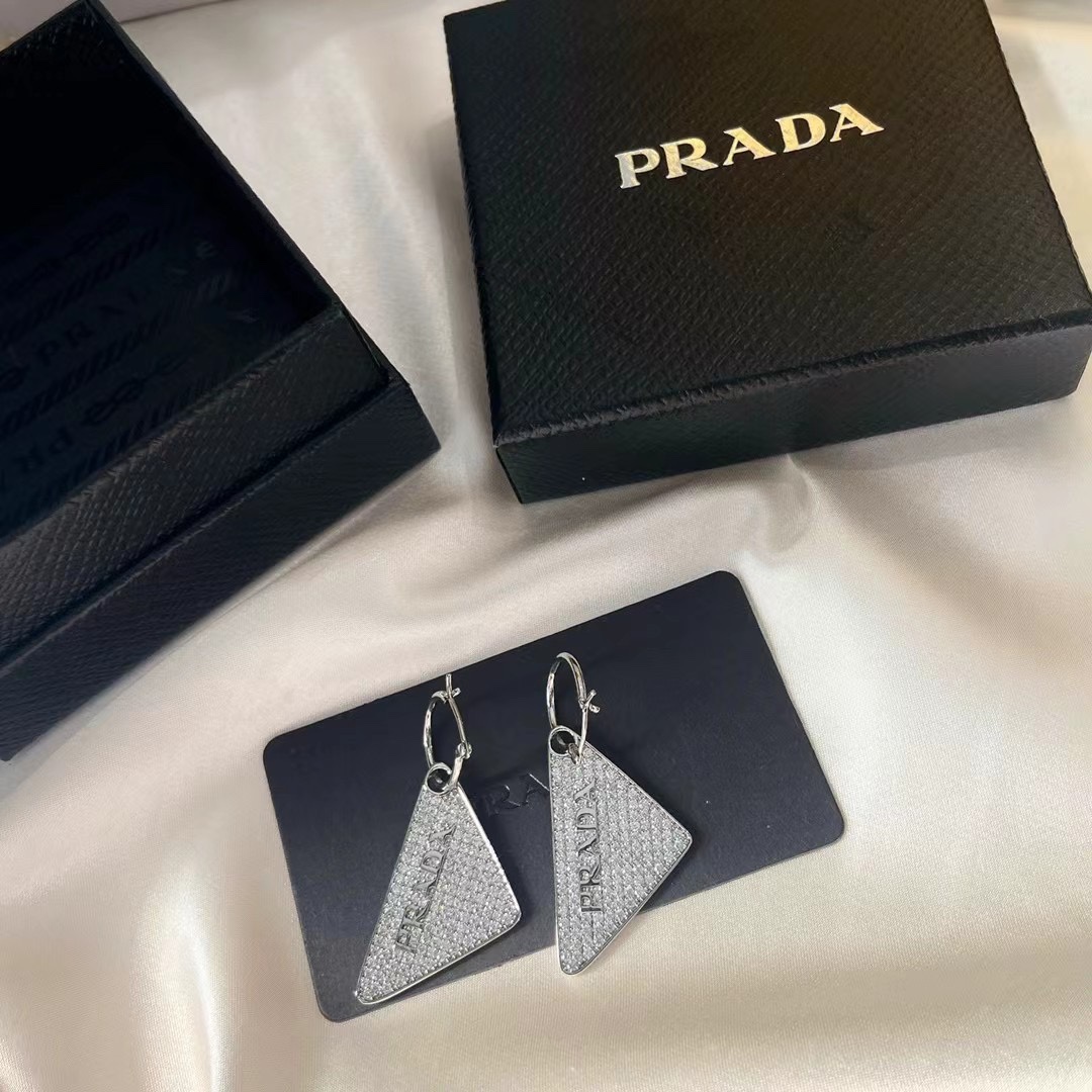 Prada Crystal Logo Jewels Earring - DopestKickz