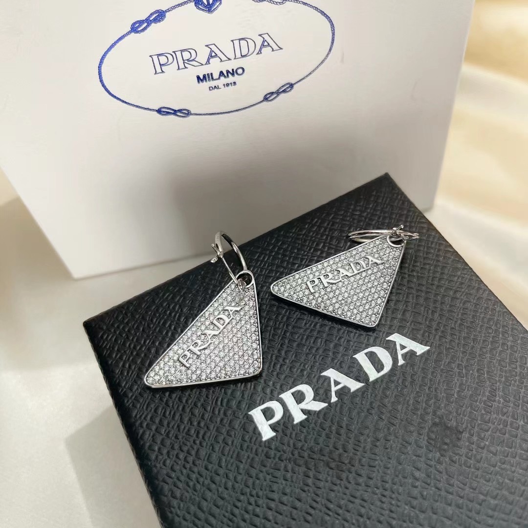 Prada Crystal Logo Jewels Earring - DopestKickz