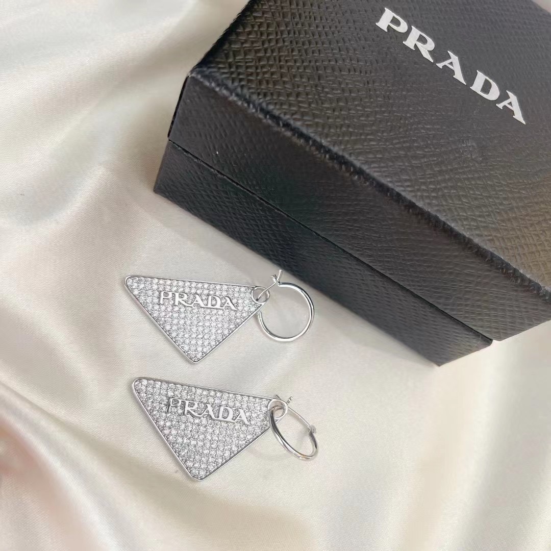 Prada Crystal Logo Jewels Earring - DopestKickz