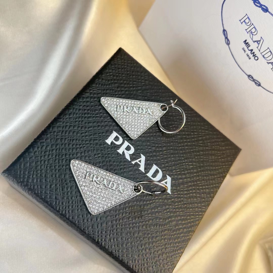Prada Crystal Logo Jewels Earring - DopestKickz