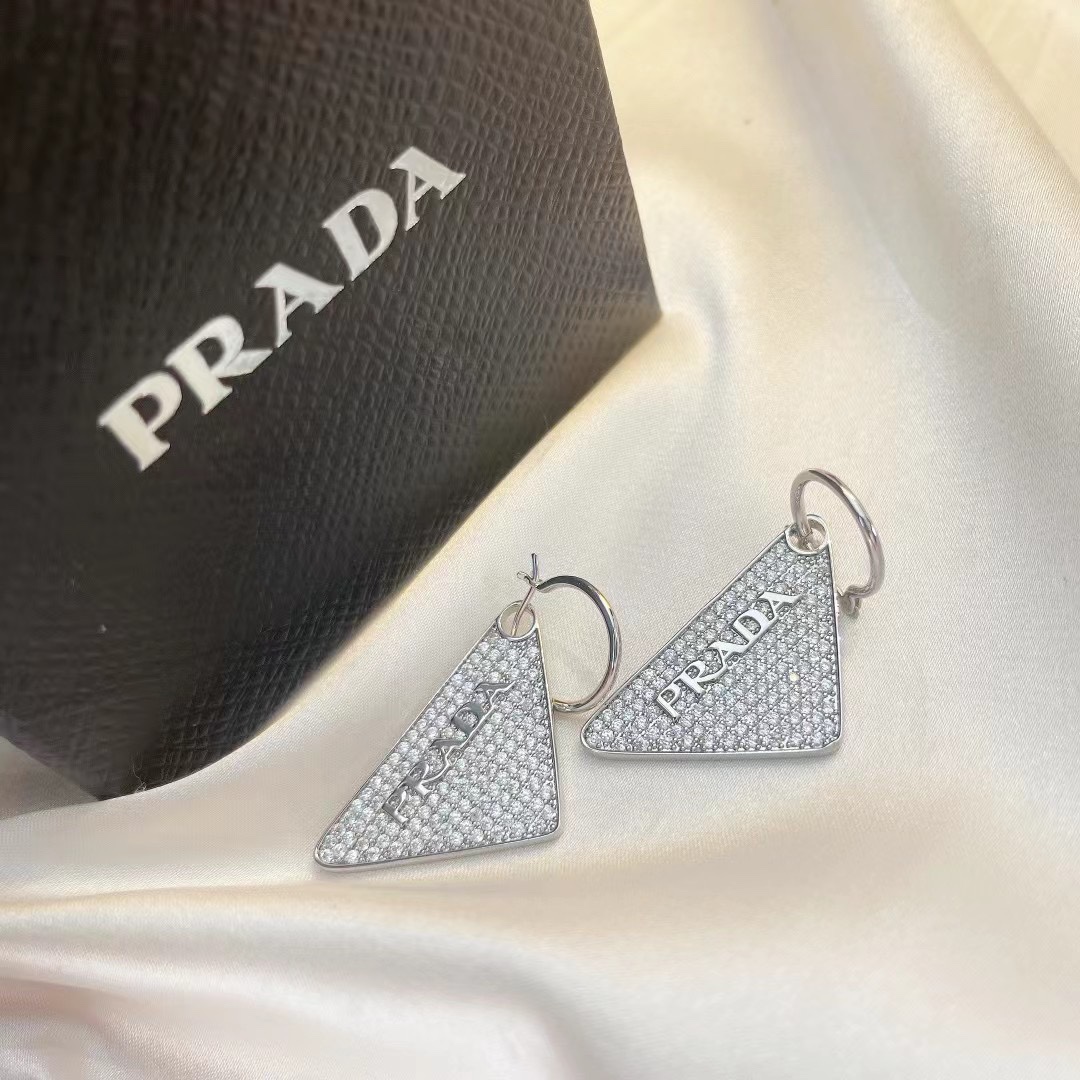 Prada Crystal Logo Jewels Earring - DopestKickz
