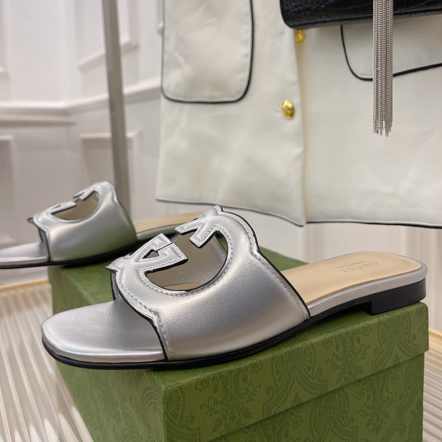 Gucci Women's Interlocking G Cut-Out Slide Sandal - DopestKickz