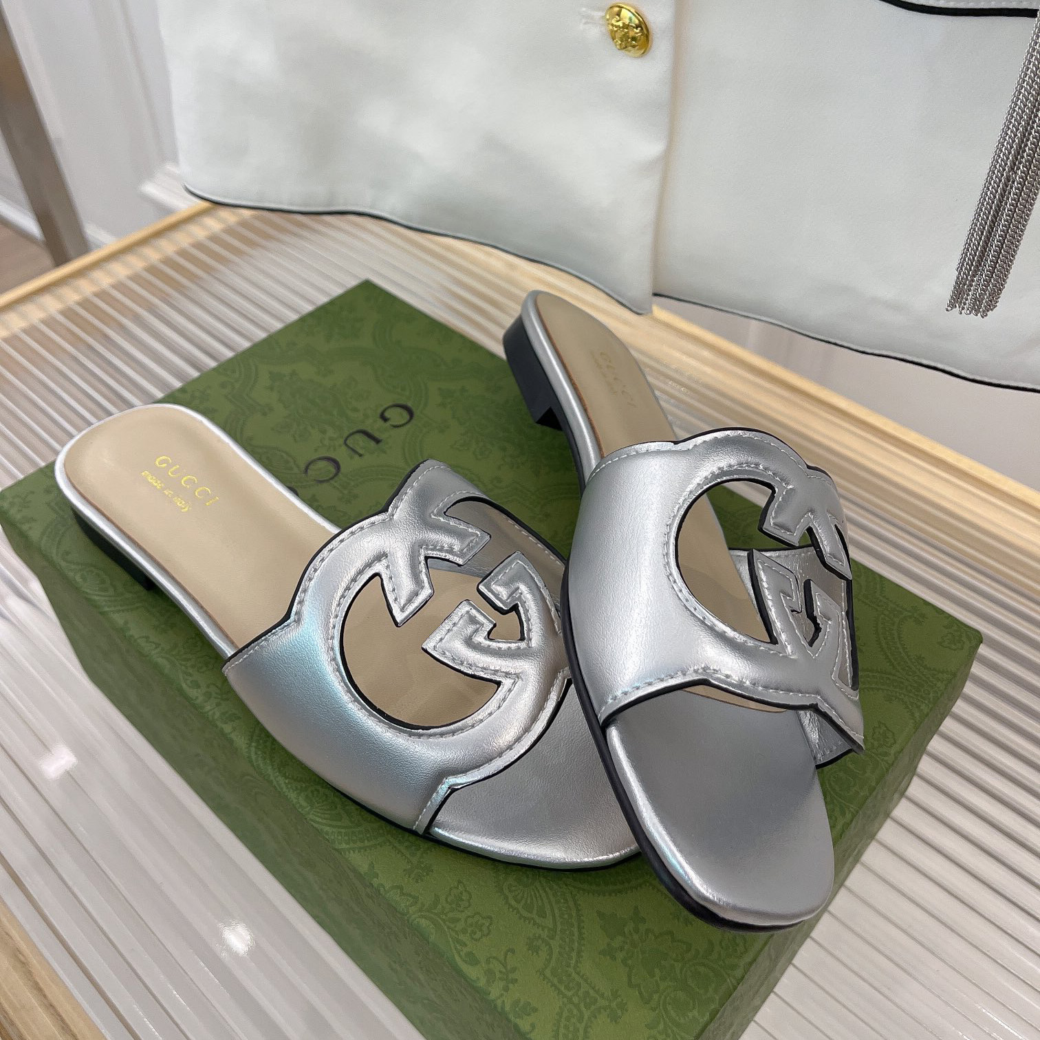 Gucci Women's Interlocking G Cut-Out Slide Sandal - DopestKickz