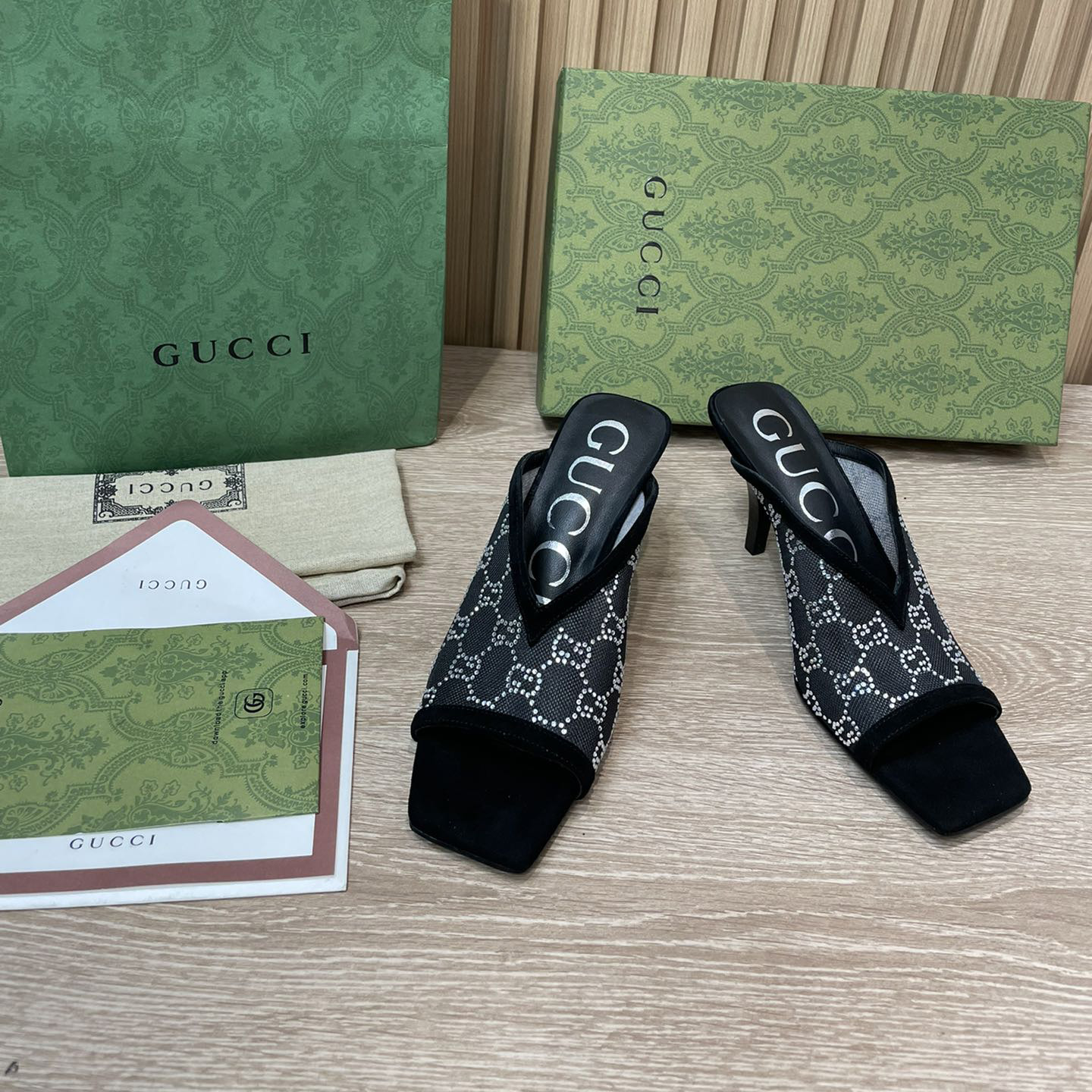 Gucci Women's GG Sandal With Heel Height Of 7.5cm - DopestKickz