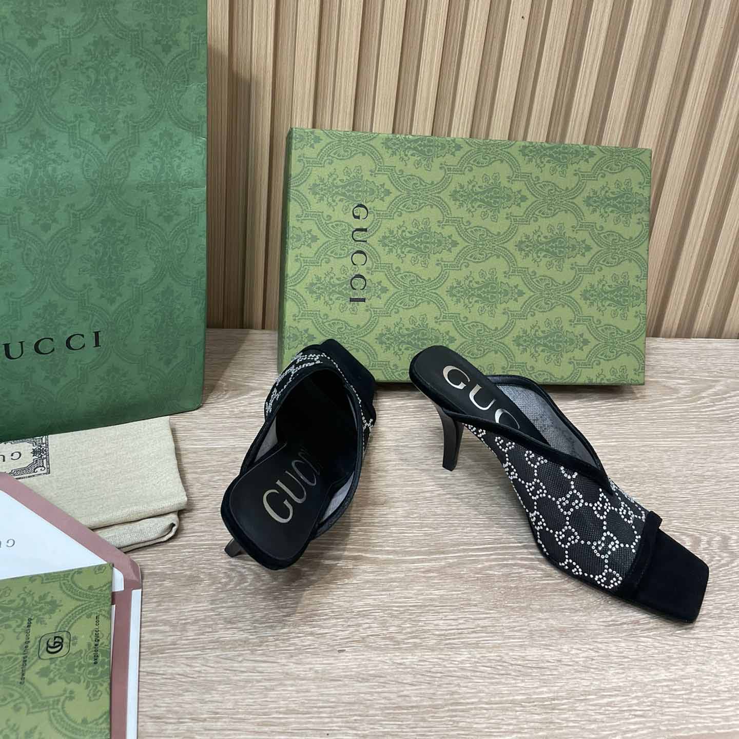 Gucci Women's GG Sandal With Heel Height Of 7.5cm - DopestKickz