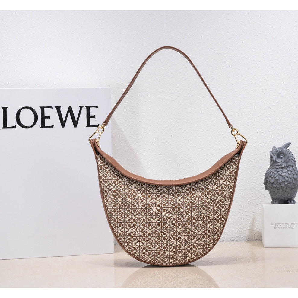 Loewe Luna Bag In Anagram Jacquard And Classic Calfskin(29.5-27-8cm) - DopestKickz