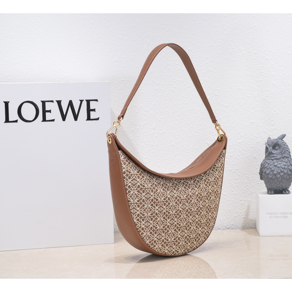 Loewe Luna Bag In Anagram Jacquard And Classic Calfskin(29.5-27-8cm) - DopestKickz