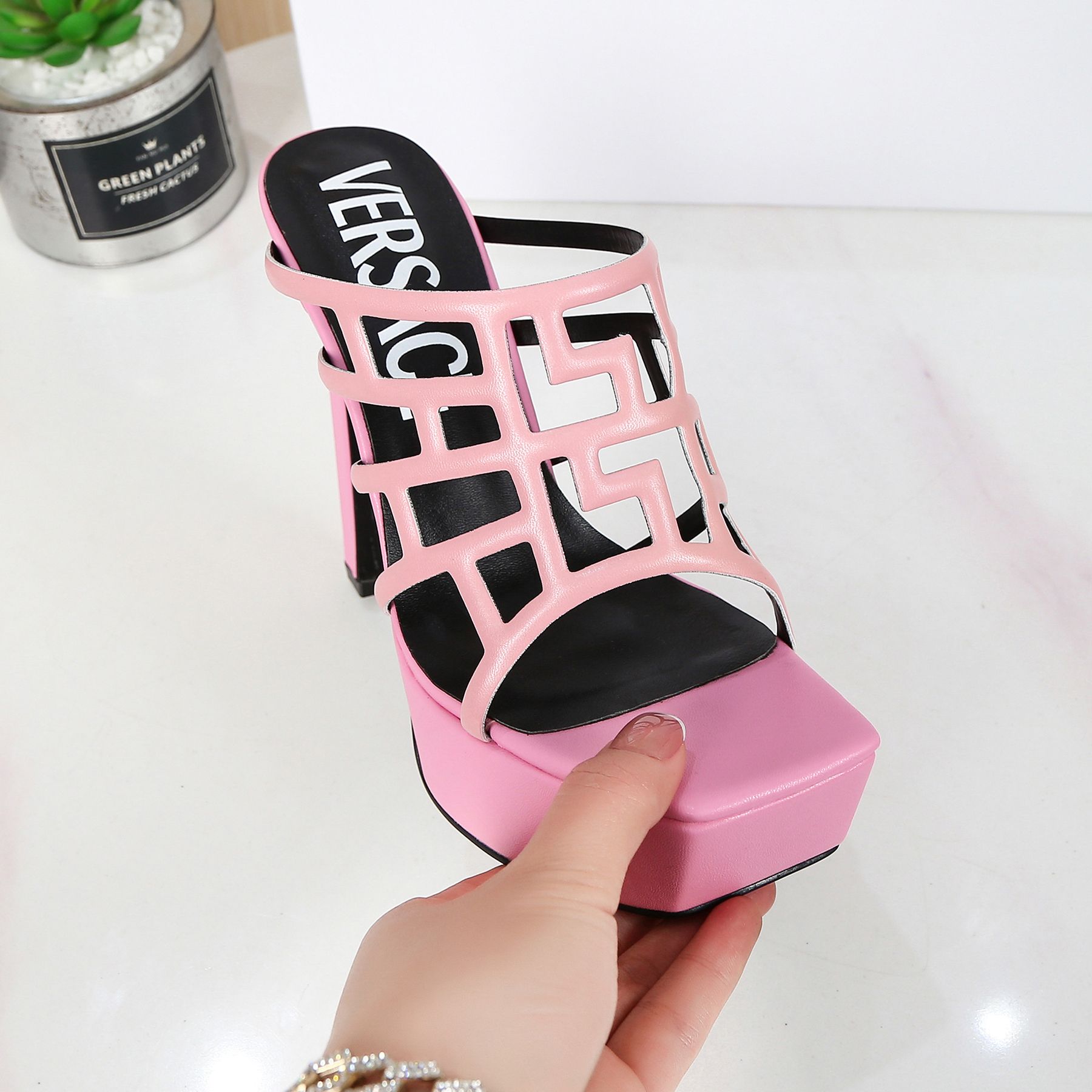 Versace Greca Maze Platform Sandals （13.5cm） - DopestKickz