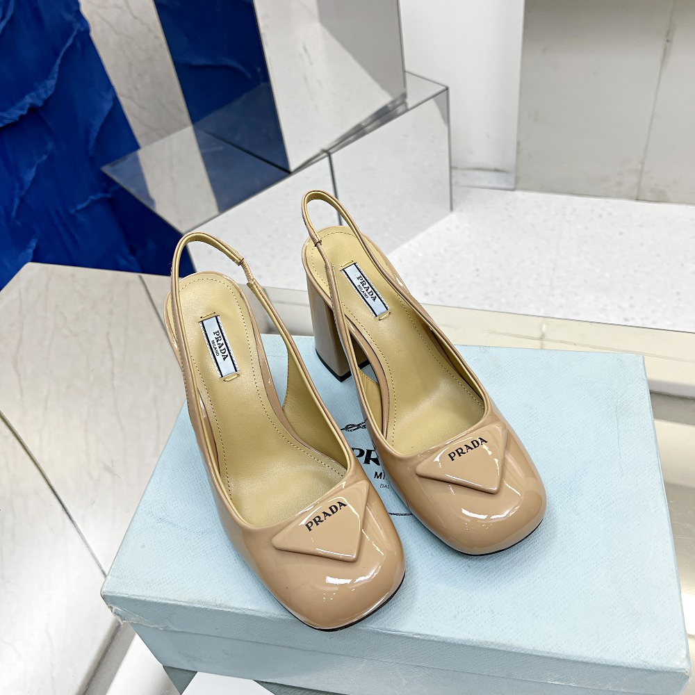 Prada Patent Leather Sling-Back Pumps - DopestKickz