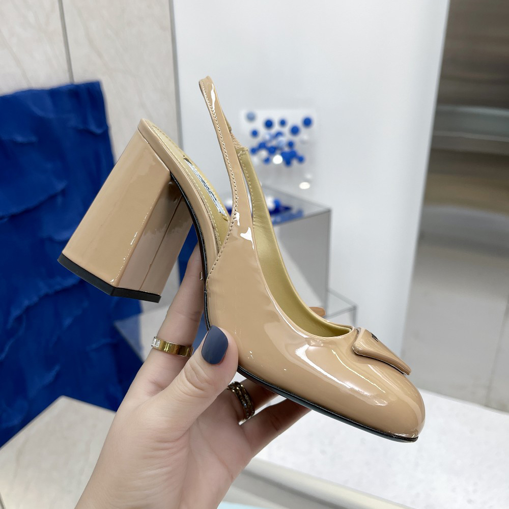 Prada Patent Leather Sling-Back Pumps - DopestKickz