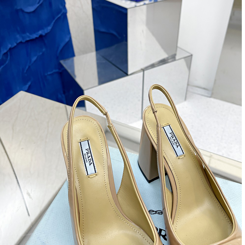 Prada Patent Leather Sling-Back Pumps - DopestKickz