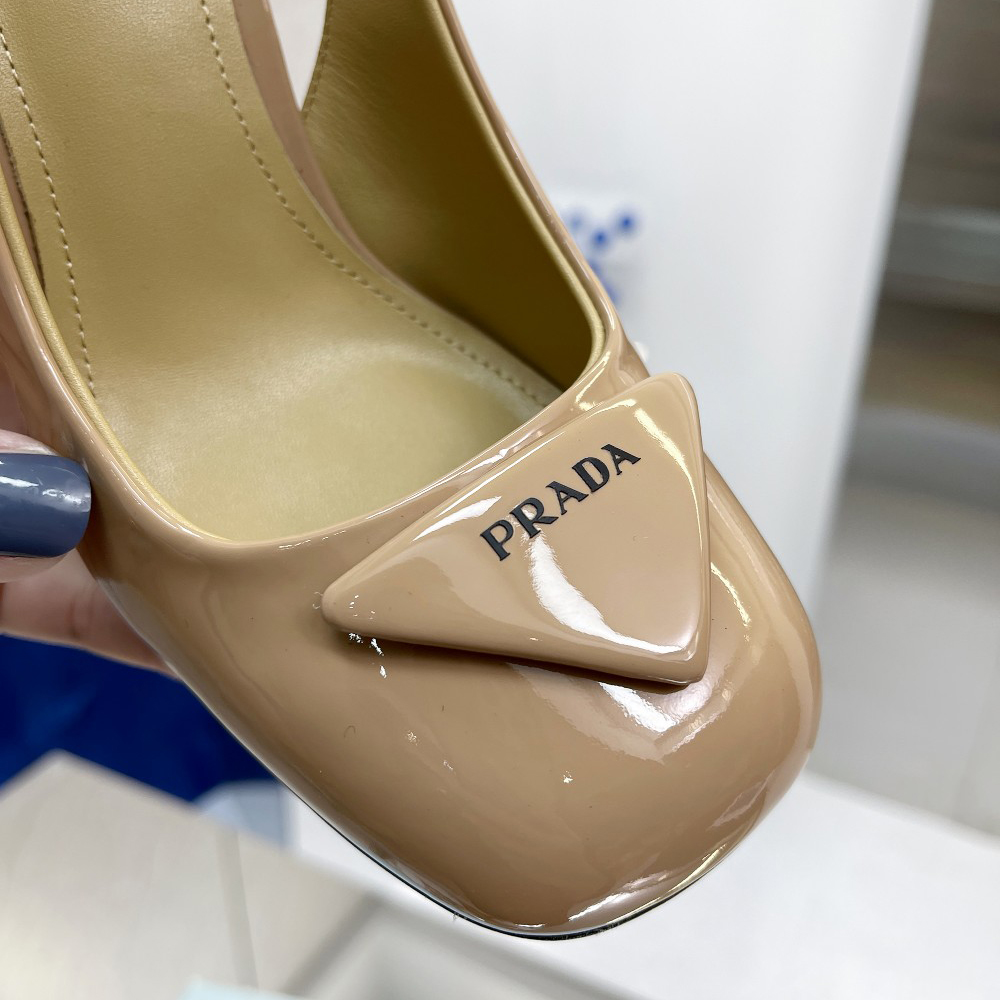 Prada Patent Leather Sling-Back Pumps - DopestKickz