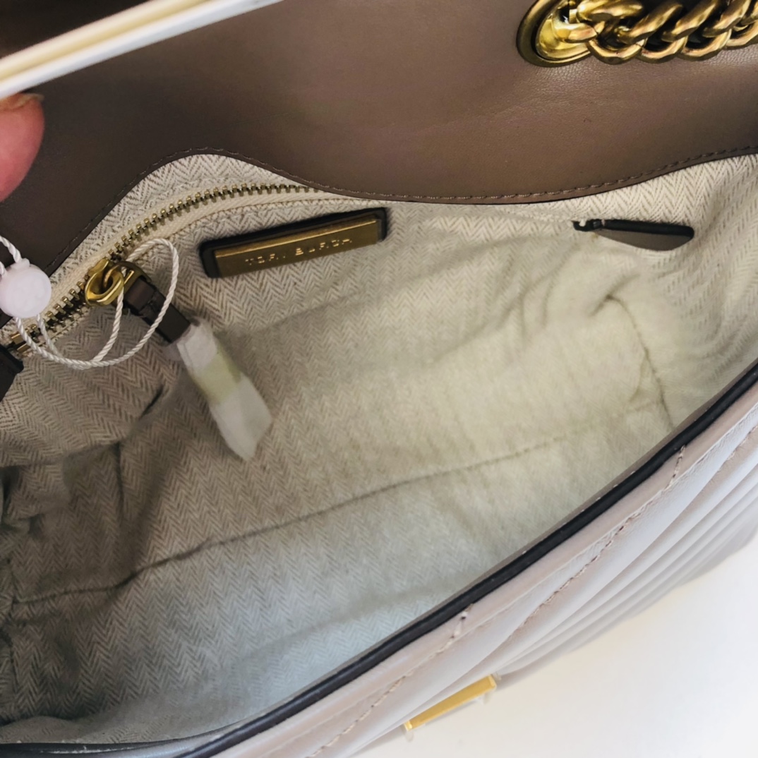 ToryBurch Kira Chevron Convertible Shoulder Bag(22.5-15-8cm)  TB316S90452 - DopestKickz