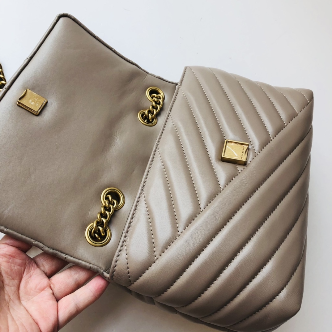 ToryBurch Kira Chevron Convertible Shoulder Bag(22.5-15-8cm)  TB316S90452 - DopestKickz