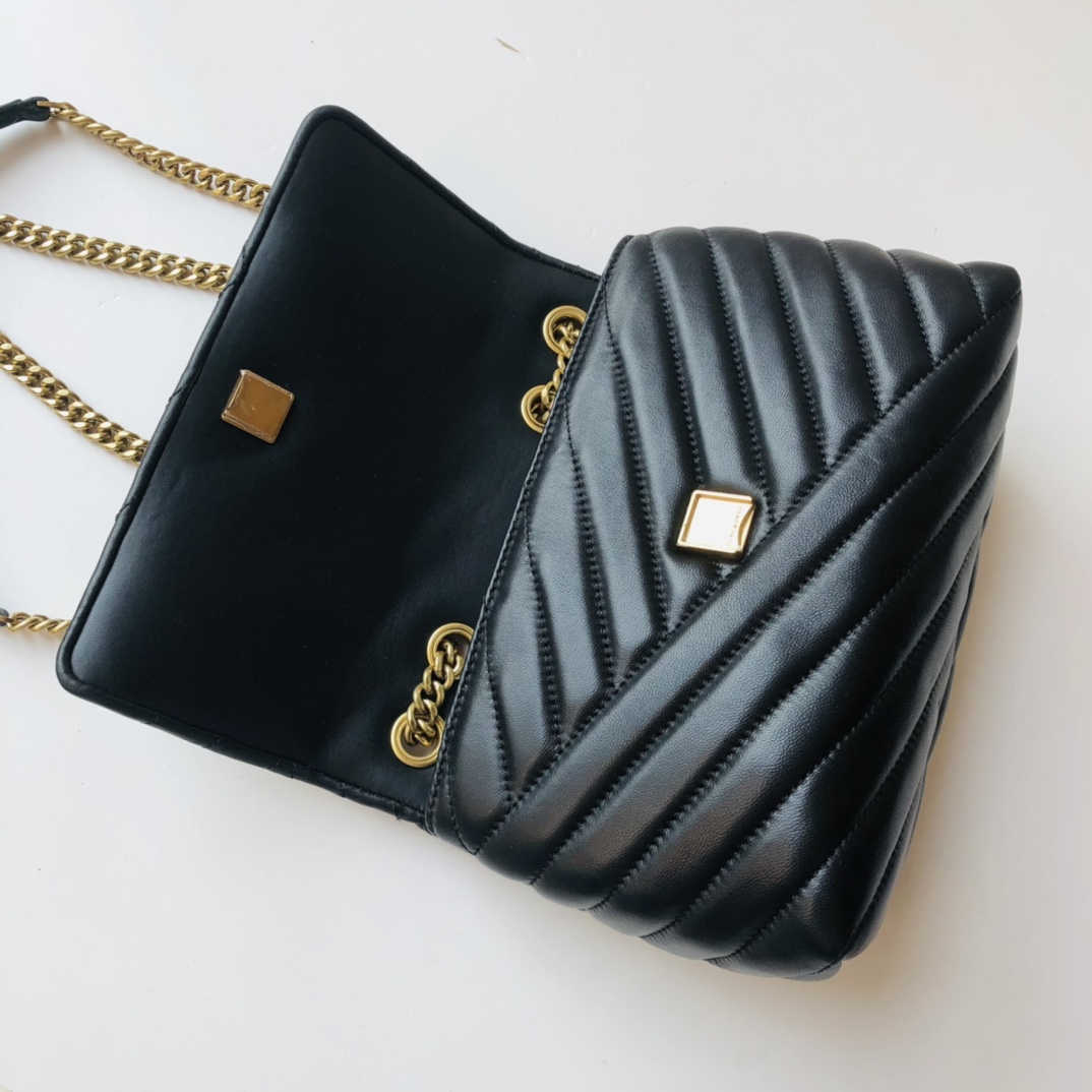 ToryBurch Kira Chevron Convertible Shoulder Bag(22.5-15-8cm)  TB316S90452 - DopestKickz