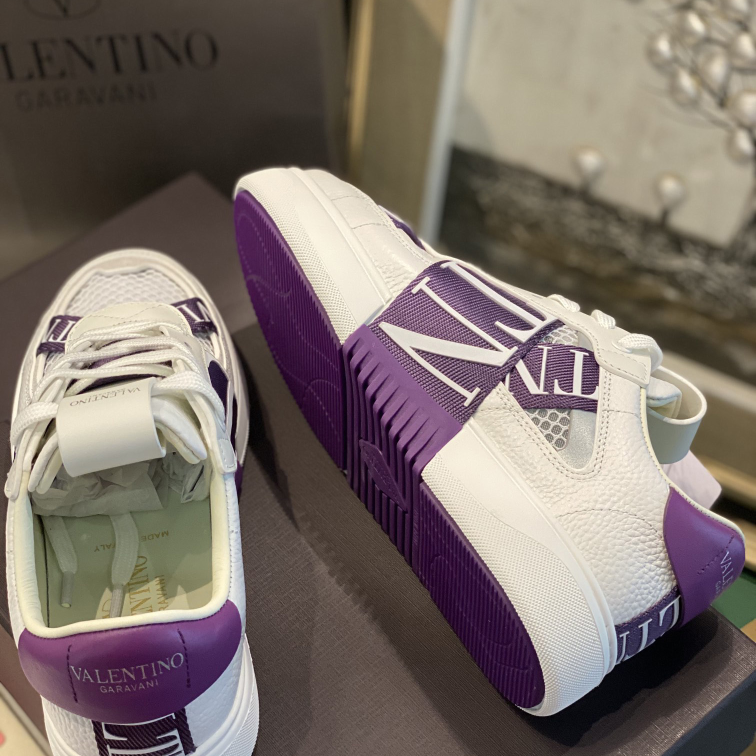 Valenti Low-Top Calfskin And Mesh VL7N Sneaker With Bands - DopestKickz