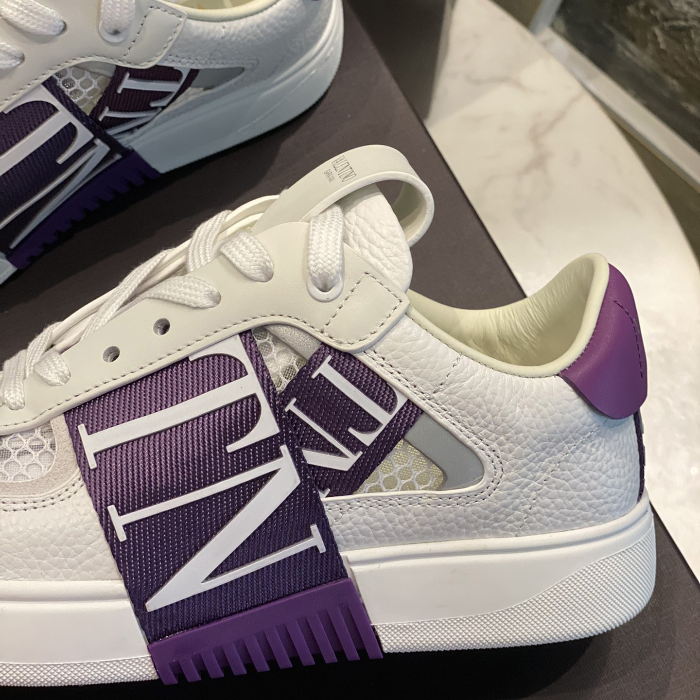 Valenti Low-Top Calfskin And Mesh VL7N Sneaker With Bands - DopestKickz