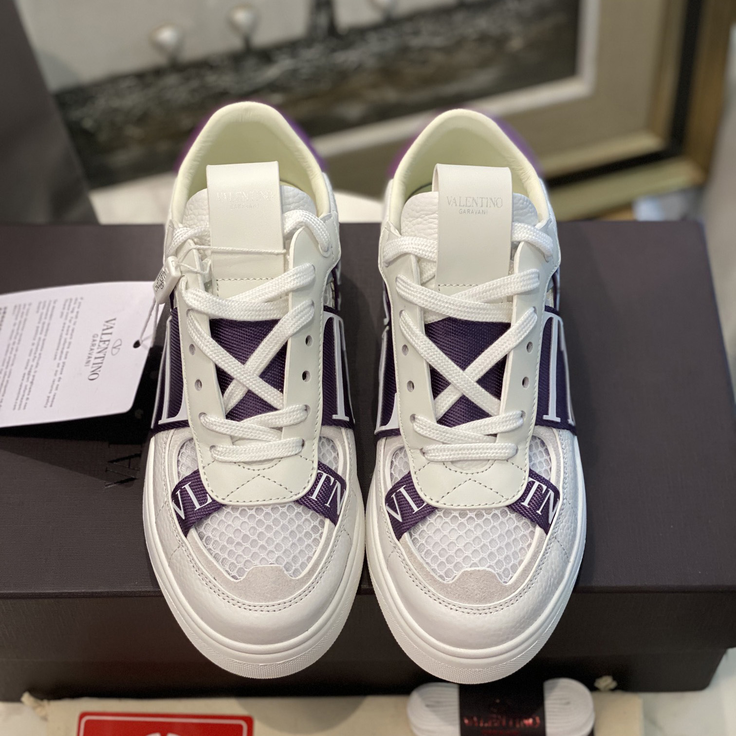 Valenti Low-Top Calfskin And Mesh VL7N Sneaker With Bands - DopestKickz