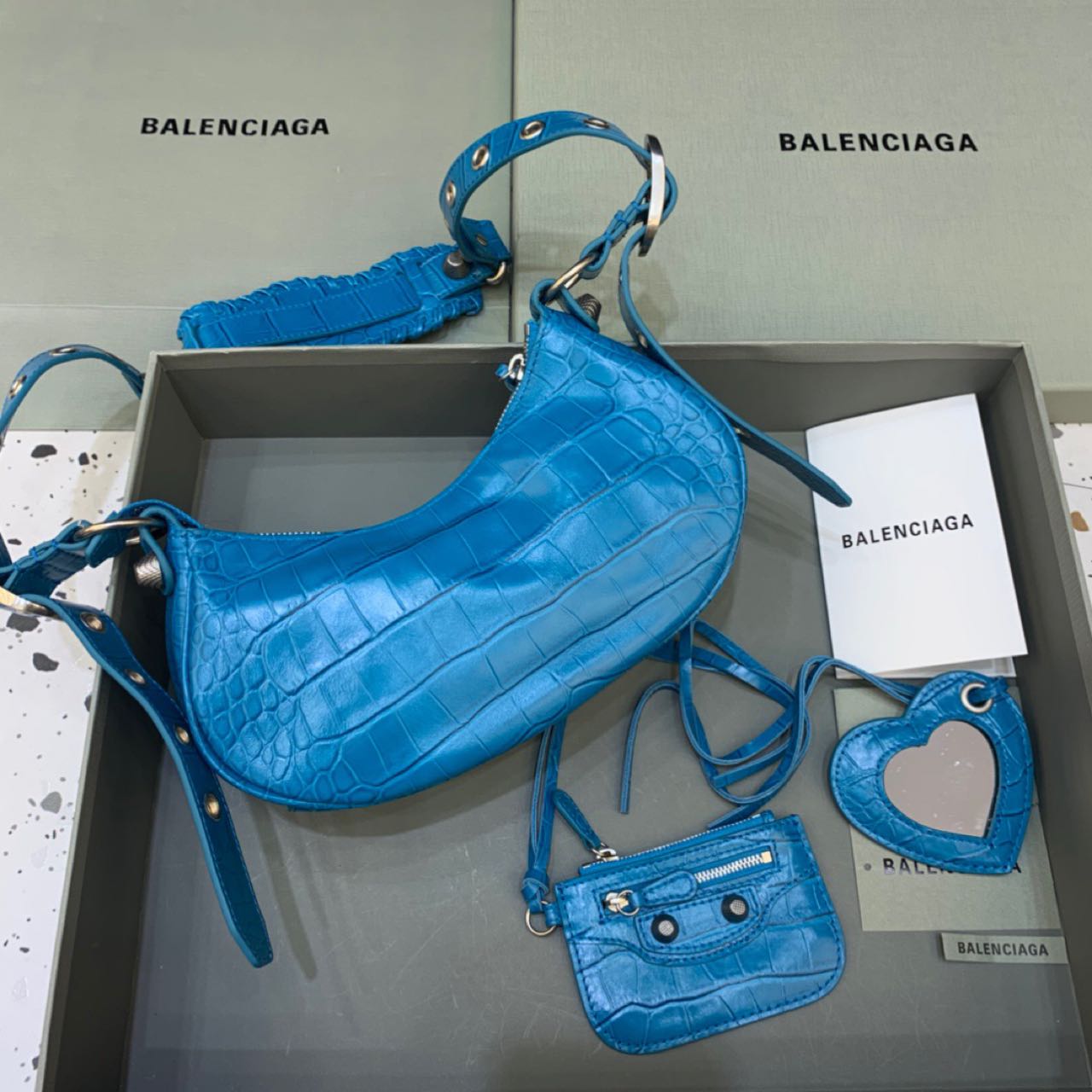 Balenciaga Le Cagole XS Shoulder Bag In Blue(26-12-6cm) - DopestKickz