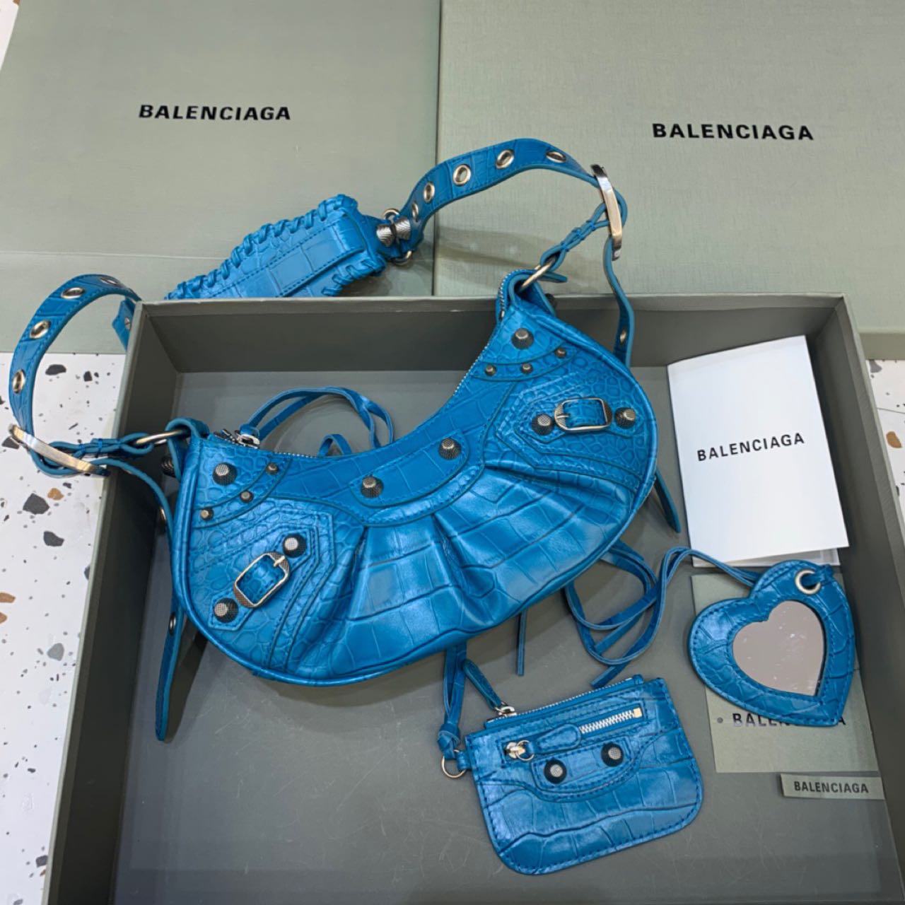 Balenciaga Le Cagole XS Shoulder Bag In Blue(26-12-6cm) - DopestKickz