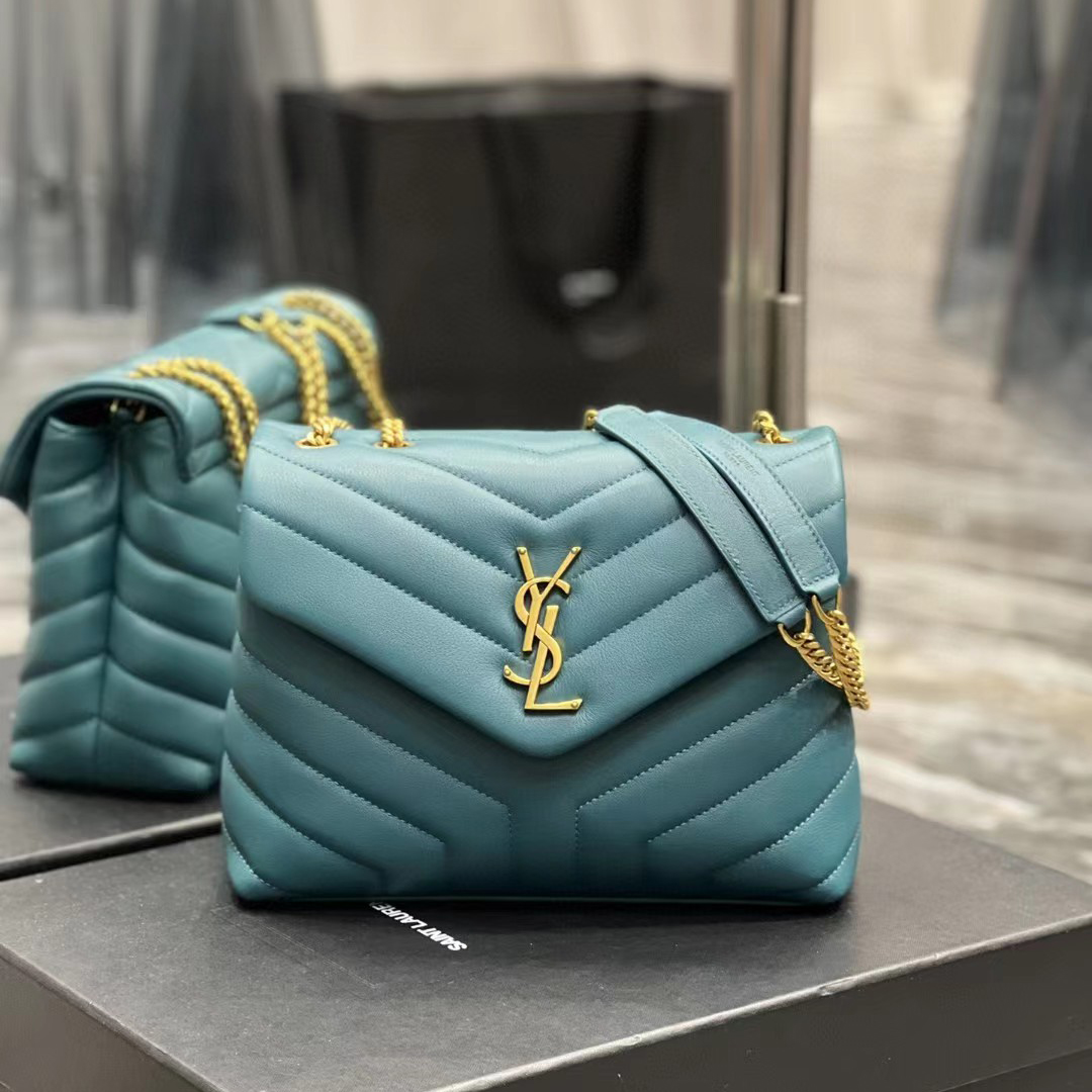 Saint Laurent Loulou Small Chain Bag In Matelasse ''Y'' Leather(23-17-9cm) - DopestKickz
