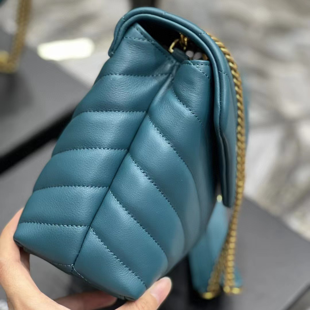 Saint Laurent Loulou Small Chain Bag In Matelasse ''Y'' Leather(23-17-9cm) - DopestKickz