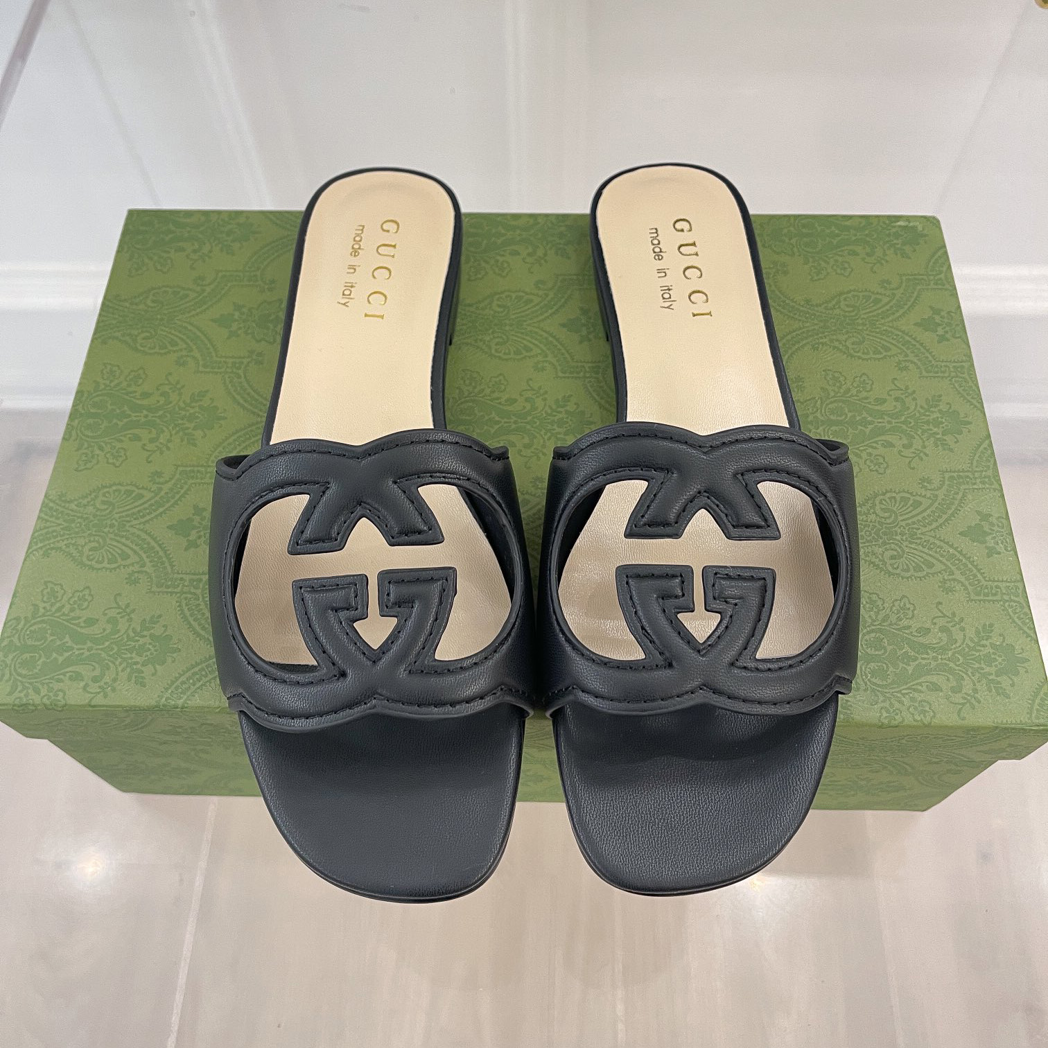 Gucci Women's Interlocking G Cut-Out Slide Sandal - DopestKickz