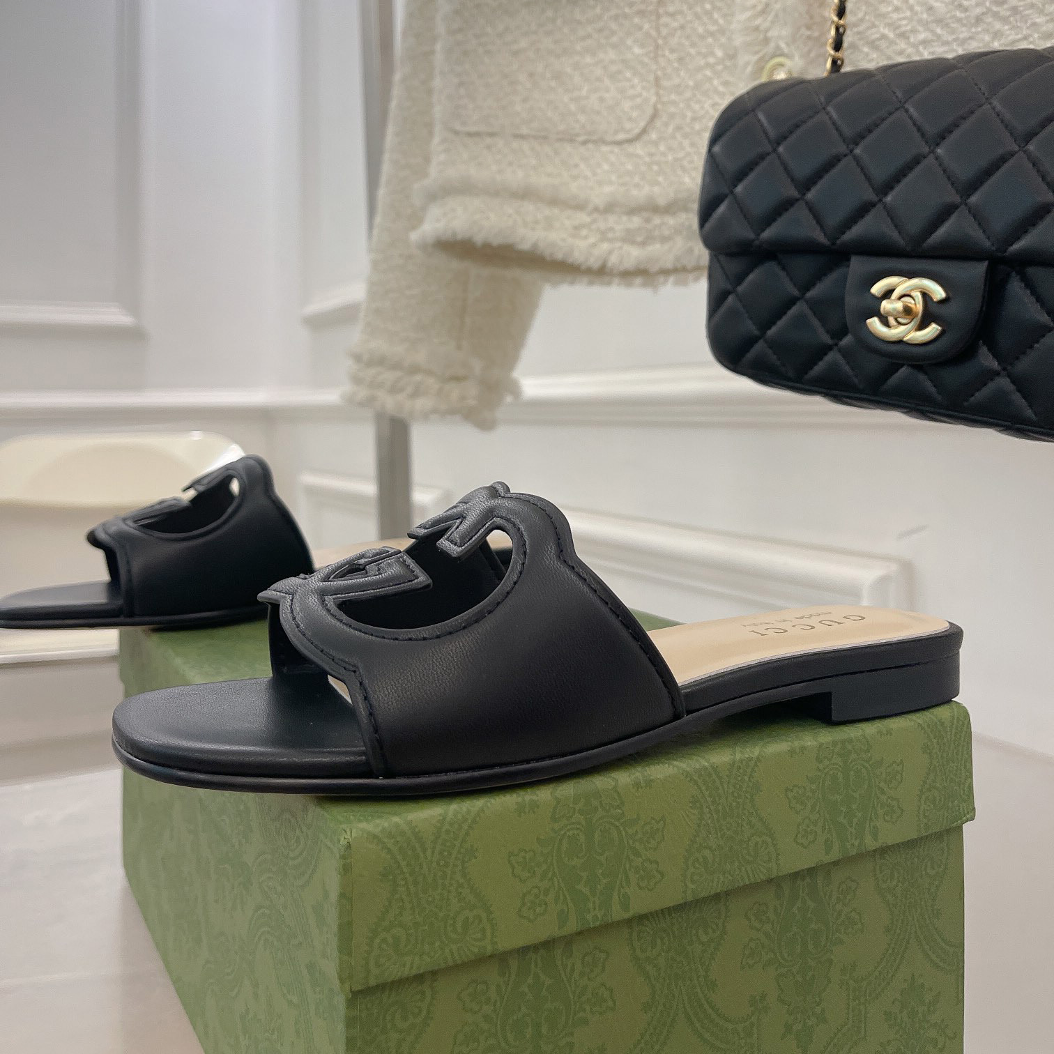 Gucci Women's Interlocking G Cut-Out Slide Sandal - DopestKickz