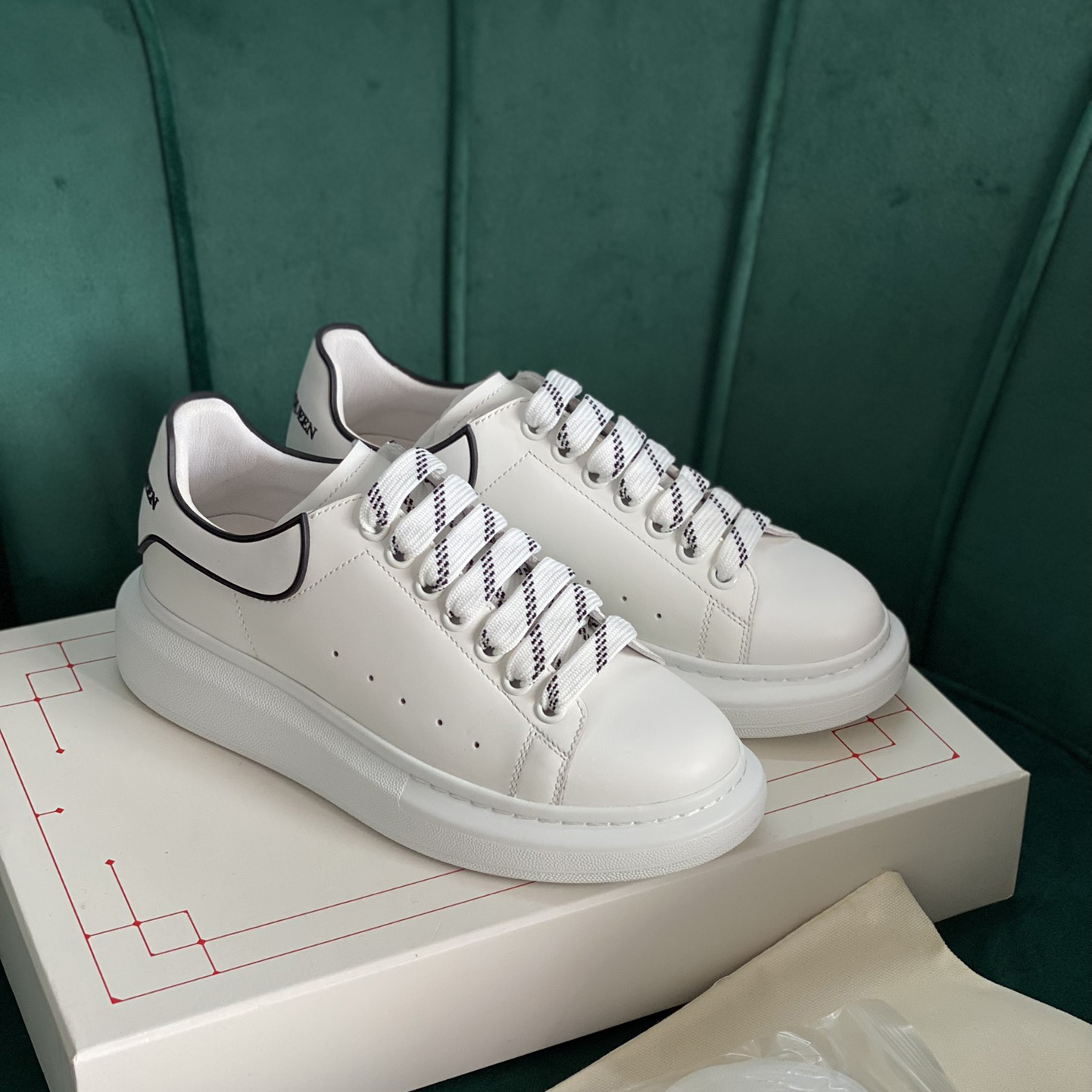 Alexander Mqueen Oversized Sneaker In White/Black - DopestKickz