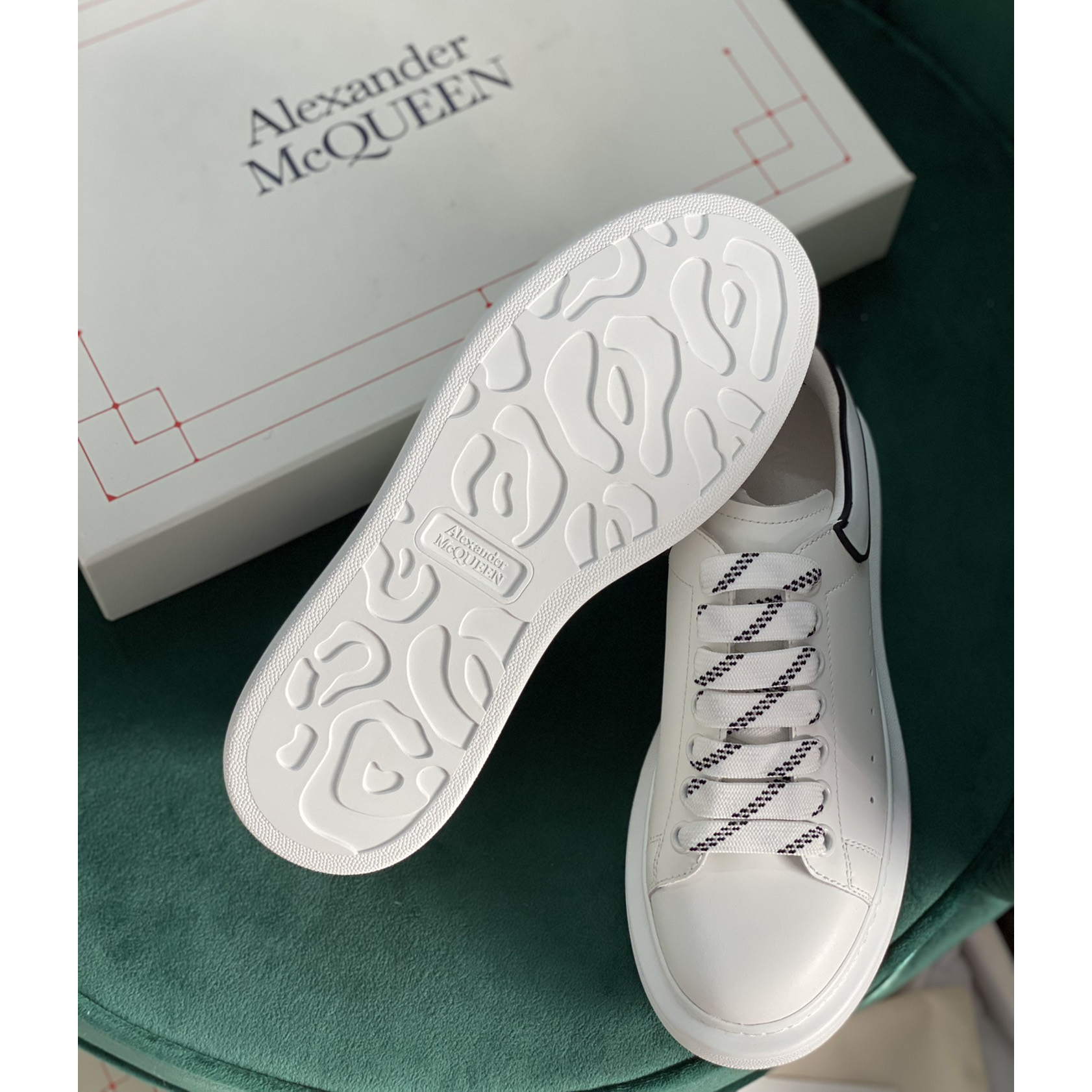 Alexander Mqueen Oversized Sneaker In White/Black - DopestKickz