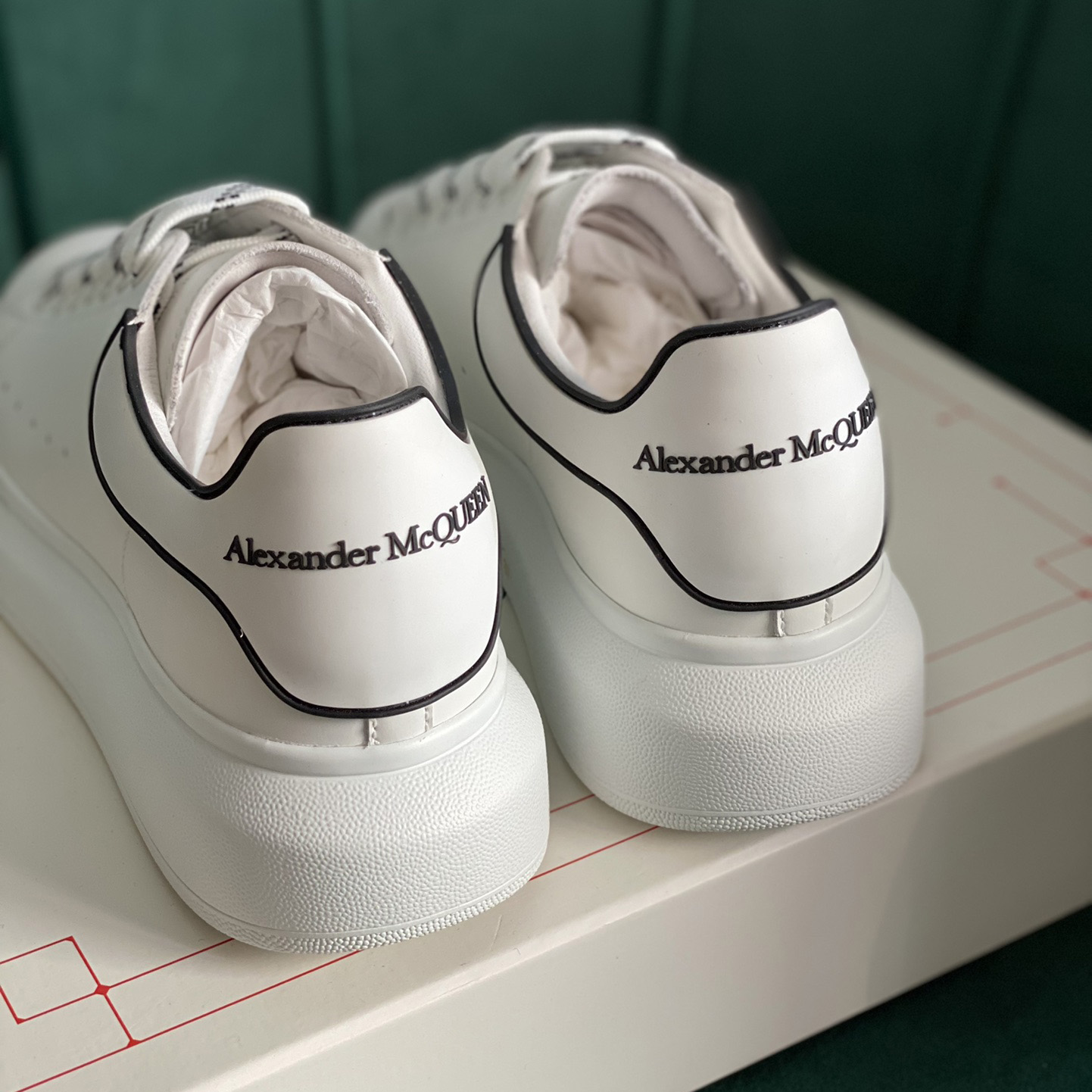 Alexander Mqueen Oversized Sneaker In White/Black - DopestKickz