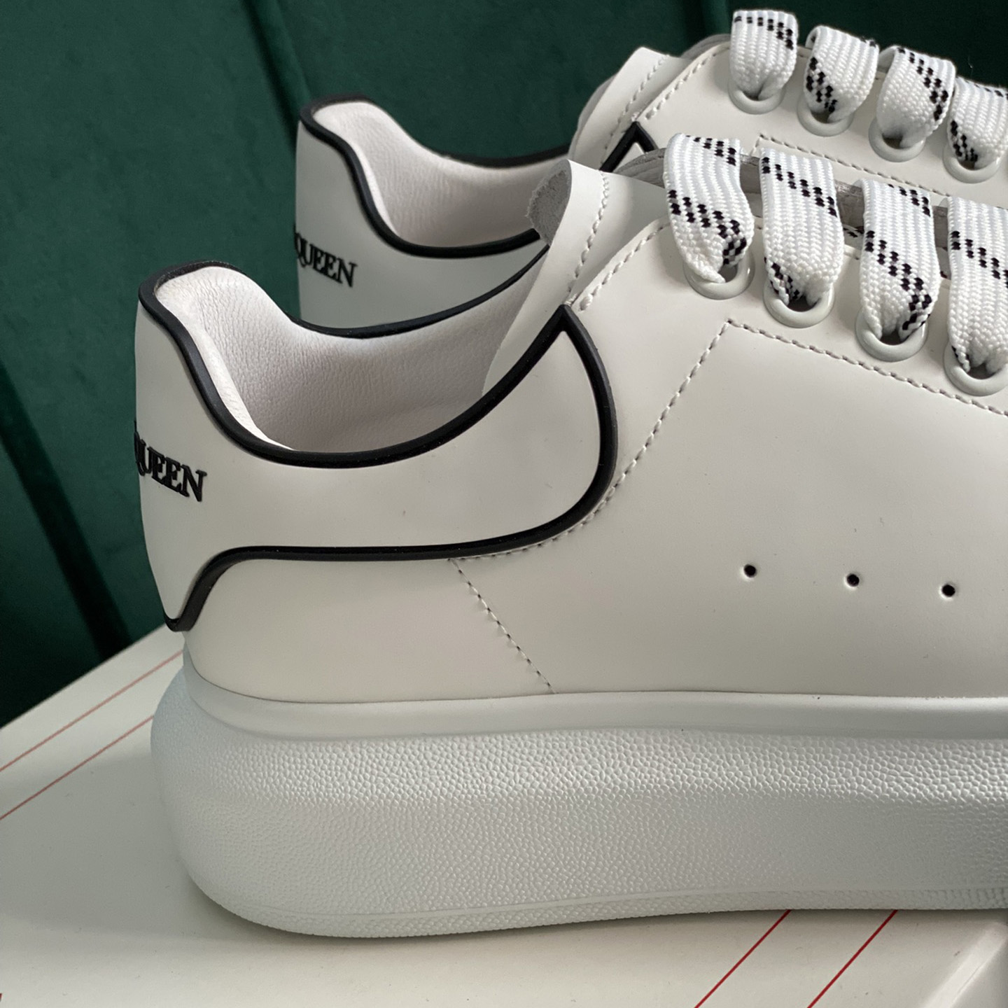 Alexander Mqueen Oversized Sneaker In White/Black - DopestKickz