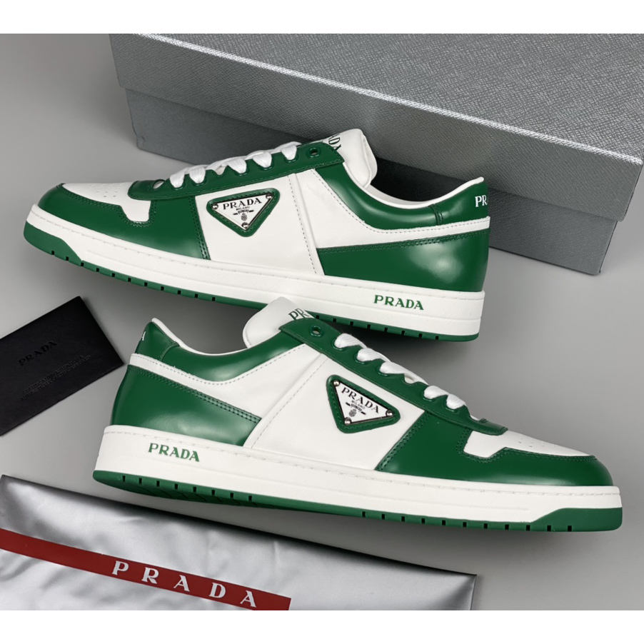 Prada Downtown Leather Sneakers - DopestKickz