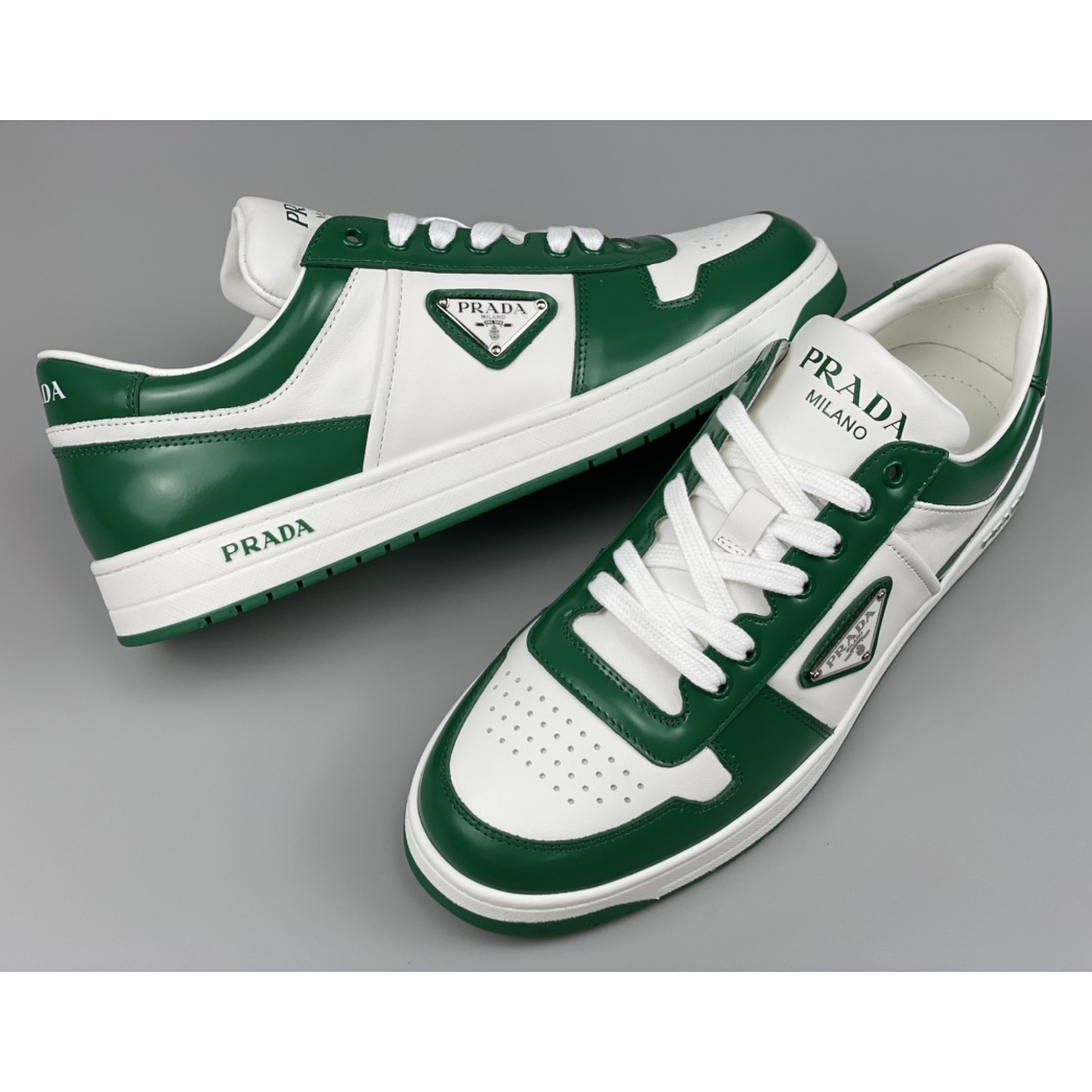Prada Downtown Leather Sneakers - DopestKickz