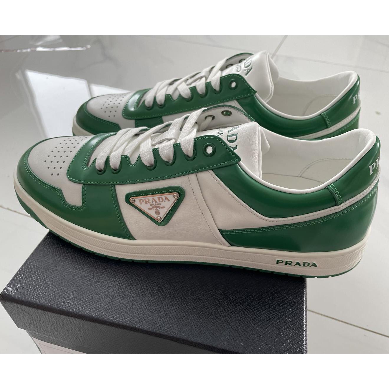 Prada Downtown Leather Sneakers - DopestKickz
