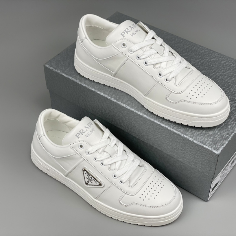 Prada Downtown Leather Sneakers - DopestKickz