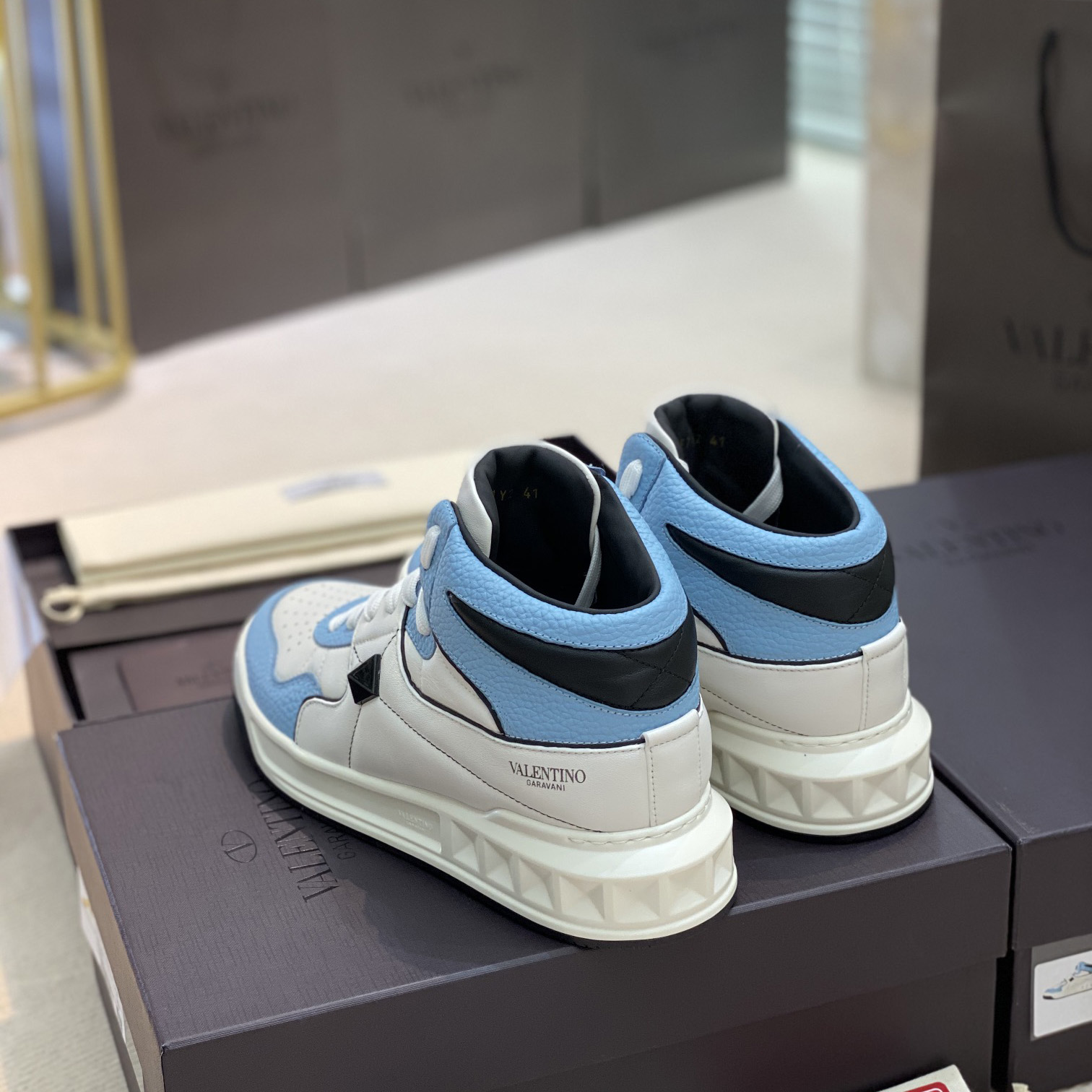 Valenti  One Stud Mid-Top Nappa Sneaker - DopestKickz