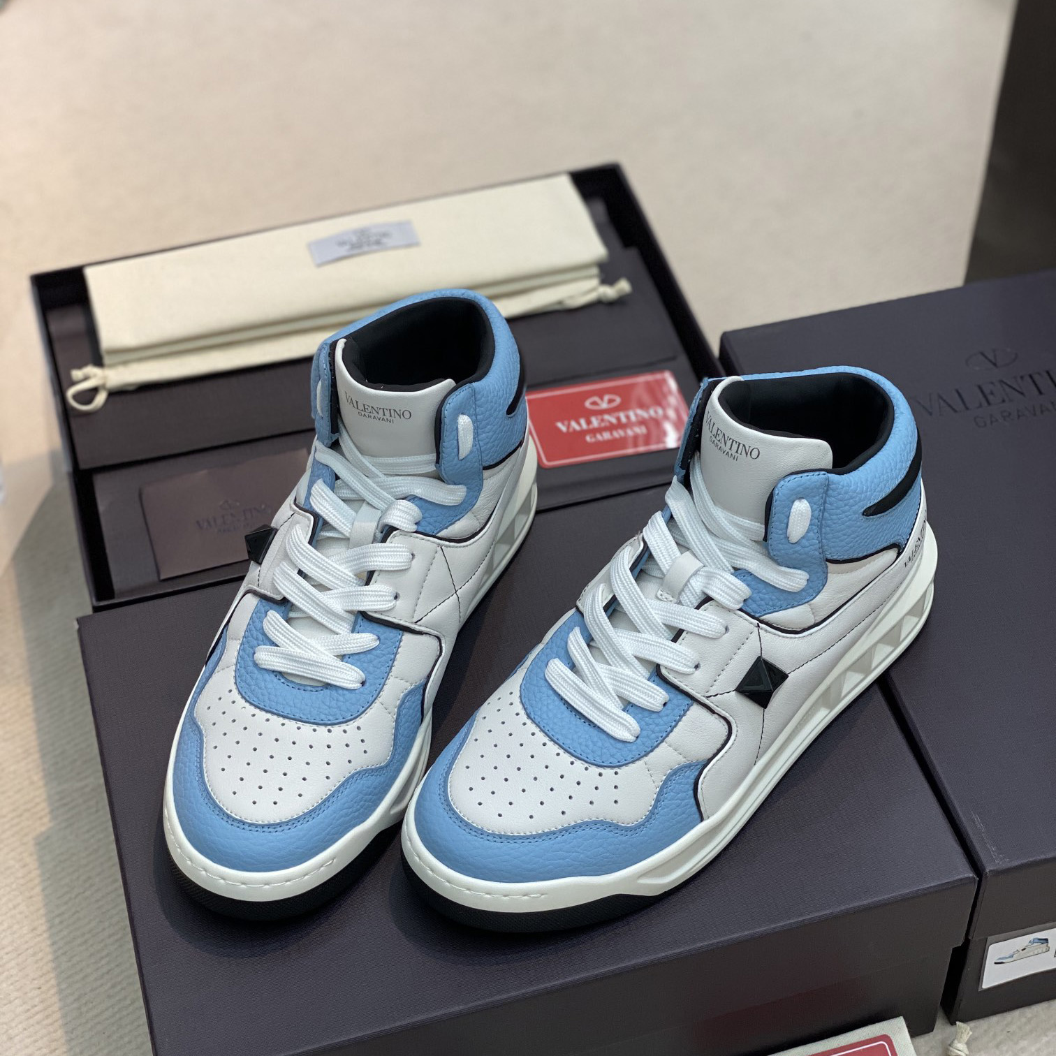 Valenti  One Stud Mid-Top Nappa Sneaker - DopestKickz