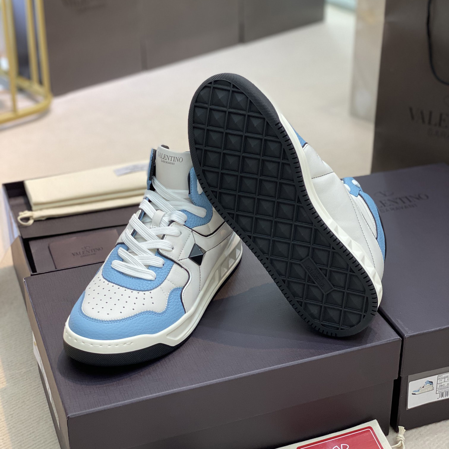 Valenti  One Stud Mid-Top Nappa Sneaker - DopestKickz