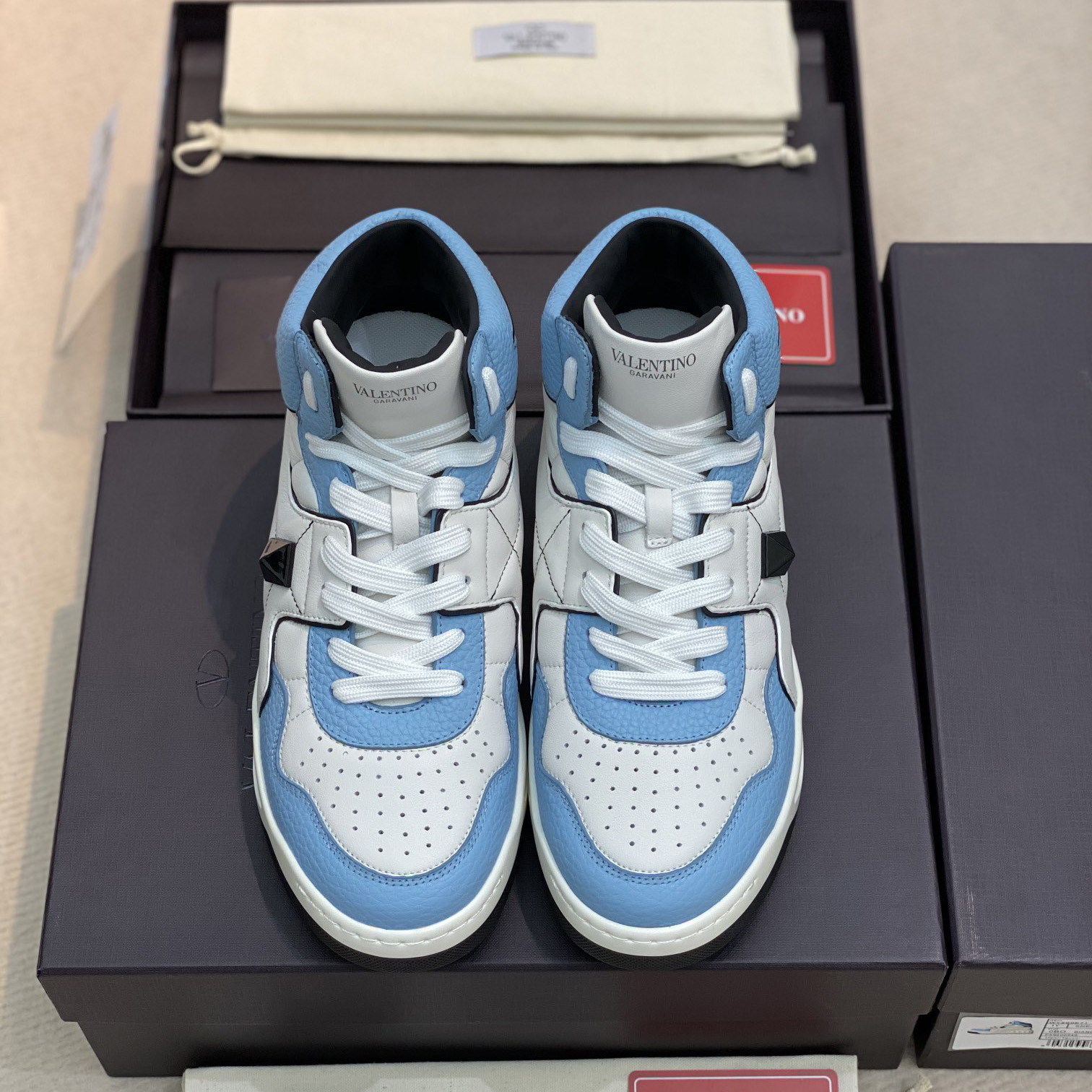 Valenti  One Stud Mid-Top Nappa Sneaker - DopestKickz