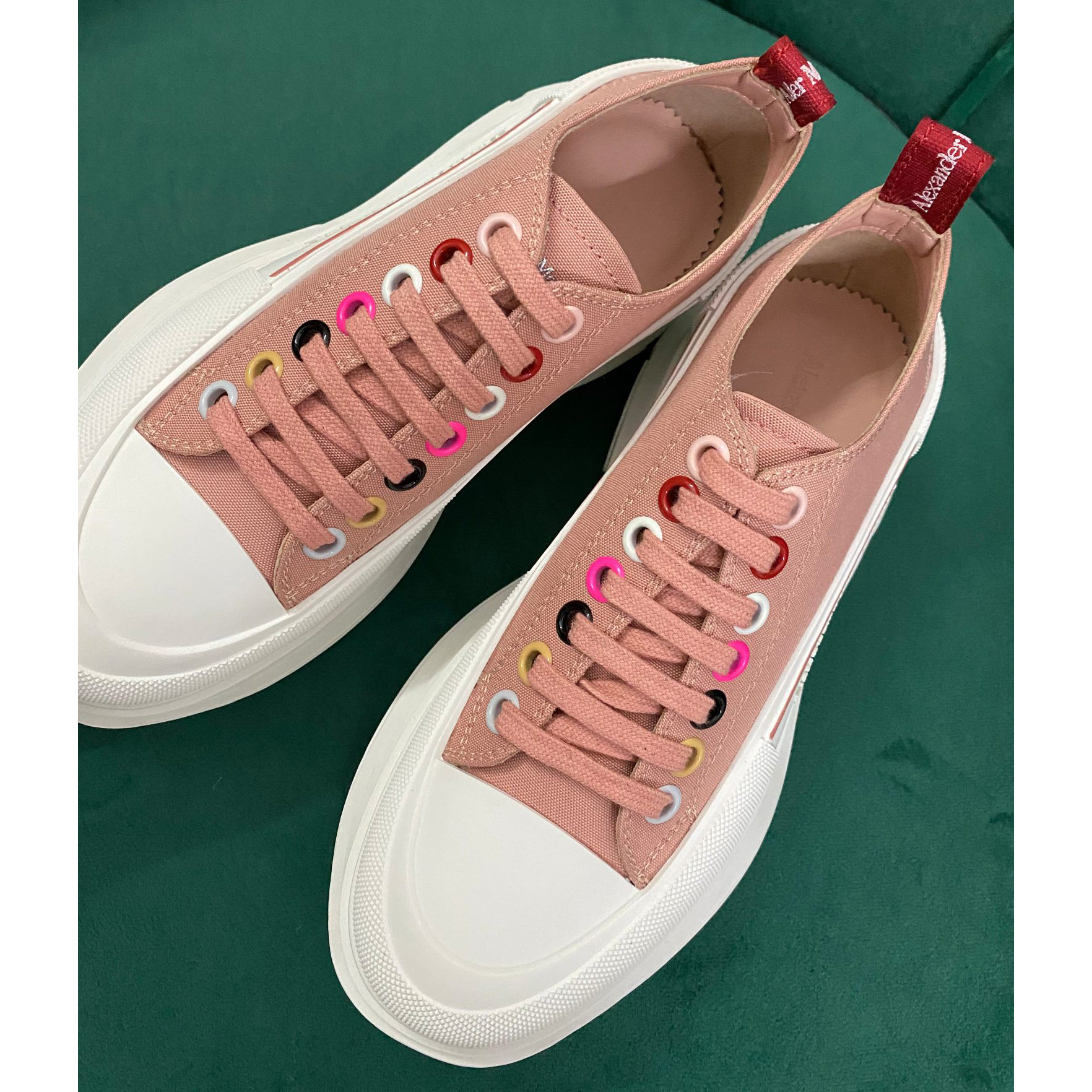 Alexander Mqueen Women's Tread Slick Lace Up In Magnolia - DopestKickz