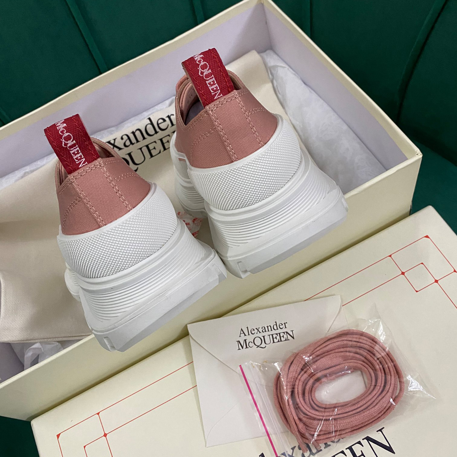 Alexander Mqueen Women's Tread Slick Lace Up In Magnolia - DopestKickz